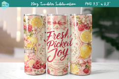 20 OZ Skinny Tumbler Sublimation | Summer fruits Bindle Product Image 13