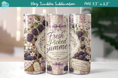 20 OZ Skinny Tumbler Sublimation | Summer fruits Bindle Product Image 22