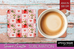 Summer Fruit Square Coaster - Fruit Coaster PNG Sublimation Product Image 1