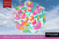 Fruit Wind Spinner Sublimation PNG - Summer Round Template Product Image 1