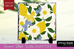 Summer Fruit Slate PNG - Fruit Square Slate Sublimation Product Image 1