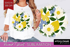 Summer Fruit Round Tshirt Background - Fruit PNG Sublimation Product Image 1