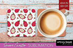 Summer Fruit Square Coaster - Fruit Coaster PNG Sublimation Product Image 1