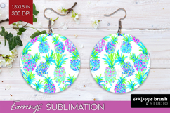 Fruit Round Earrings - Summer PNG Sublimation Product Image 1