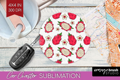 Summer Fruit Car Coaster - Fruit Coaster PNG Sublimation Product Image 1