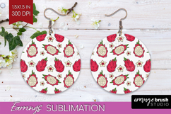 Summer Fruit Round Earrings - Fruit PNG Sublimation Product Image 1