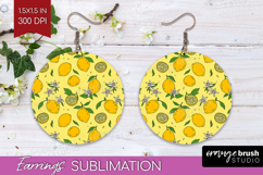 Summer Fruit Round Earrings - Fruit PNG Sublimation Product Image 1