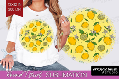 Summer Fruit Round Tshirt Background - Fruit PNG Sublimation Product Image 1
