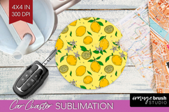Summer Fruit Car Coaster - Fruit Coaster PNG Sublimation Product Image 1
