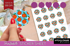 Summer Fruit Round Sticker - Fruit Printable Sticker Sheet Product Image 1
