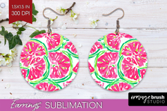 Fruit Round Earrings - Summer PNG Sublimation Product Image 1
