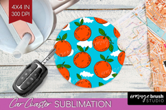 Summer Fruit Car Coaster - Fruit Coaster PNG Sublimation Product Image 1