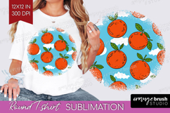 Summer Fruit Round Tshirt Background - Fruit PNG Sublimation Product Image 1