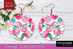 Fruit Round Earrings - Summer PNG Sublimation Product Image 1