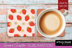 Summer Fruit Square Coaster - Fruit Coaster PNG Sublimation Product Image 1