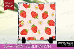 Summer Fruit Slate PNG - Fruit Square Slate Sublimation Product Image 1