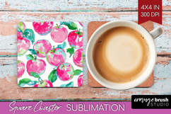 Fruit Square Coaster - Summer Coaster PNG Sublimation Product Image 1