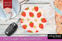 Summer Fruit Car Coaster - Fruit Coaster PNG Sublimation Product Image 1