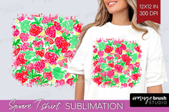 Fruit Square Tshirt Background - Summer PNG Sublimation Product Image 1