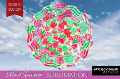 Fruit Wind Spinner Sublimation PNG - Summer Round Template Product Image 1
