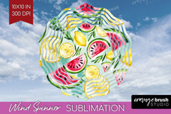 Summer Fruit Wind Spinner Sublimation PNG - Fruit Round Product Image 1