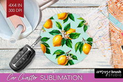 Summer Fruit Car Coaster - Fruit Coaster PNG Sublimation Product Image 1