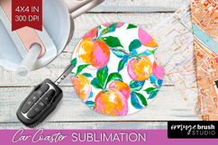 Fruit Car Coaster - Summer Coaster PNG Sublimation Product Image 1