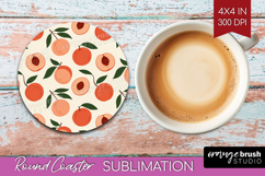Summer Fruit Round Coaster - Fruit Coaster PNG Sublimation Product Image 1