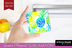 Fruit Magnet Sublimation - Summer Square Magnet PNG Product Image 1