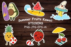Summer Fruits Kawaii Cartoon Character Stickers Product Image 1