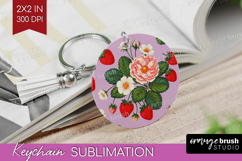 Summer Fruit Keychain PNG - Fruit Keychain Sublimation Product Image 1