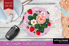 Summer Fruit Car Coaster - Fruit Coaster PNG Sublimation Product Image 1