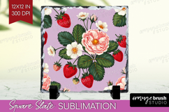 Summer Fruit Slate PNG - Fruit Square Slate Sublimation Product Image 1