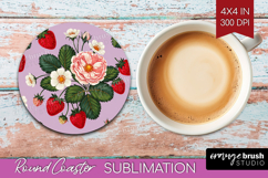 Summer Fruit Round Coaster - Fruit Coaster PNG Sublimation Product Image 1