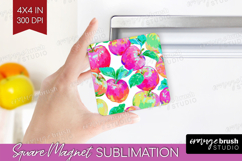 Fruit Magnet Sublimation - Summer Square Magnet PNG Product Image 1