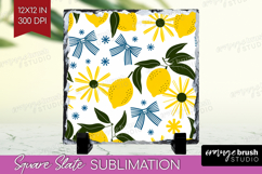 Summer Fruit Slate PNG - Fruit Square Slate Sublimation Product Image 1