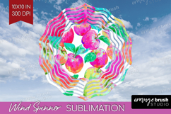 Fruit Wind Spinner Sublimation PNG - Summer Round Template Product Image 1