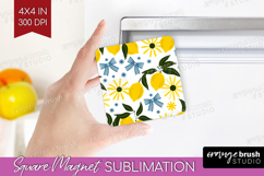 Summer Fruit Magnet Sublimation - Fruit Square Magnet PNG Product Image 1