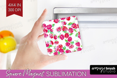 Fruit Magnet Sublimation - Summer Square Magnet PNG Product Image 1