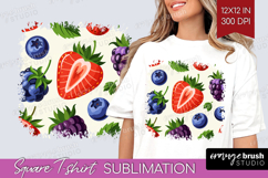 Summer Fruit Square Tshirt Background - Fruit PNG Product Image 1