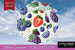 Summer Fruit Wind Spinner Sublimation PNG - Fruit Round Product Image 1