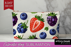 Summer Fruit Cosmetic Bag - Fruit Makeup Bag PNG Sublimation Product Image 1