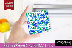 Fruit Magnet Sublimation - Summer Square Magnet PNG Product Image 1