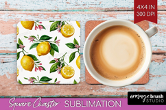 Summer Fruit Square Coaster - Fruit Coaster PNG Sublimation Product Image 1