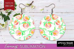 Fruit Round Earrings - Summer PNG Sublimation Product Image 1
