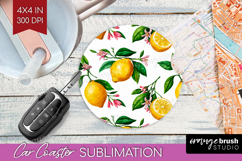 Summer Fruit Car Coaster - Fruit Coaster PNG Sublimation Product Image 1