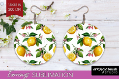Summer Fruit Round Earrings - Fruit PNG Sublimation Product Image 1