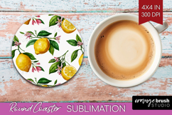 Summer Fruit Round Coaster - Fruit Coaster PNG Sublimation Product Image 1