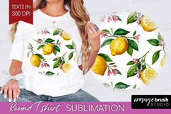 Summer Fruit Round Tshirt Background - Fruit PNG Sublimation Product Image 1