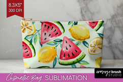 Summer Fruit Cosmetic Bag - Fruit Makeup Bag PNG Sublimation Product Image 1